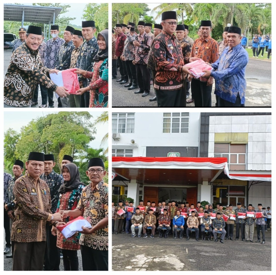 PENYERAHAN BENDERA MERAH PUTIH KE KECAMATAN